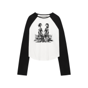 Thevinylhouse Twin Raglan LS Tee White