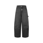 Thevinylhouse Basic Wide Denim Pants Black