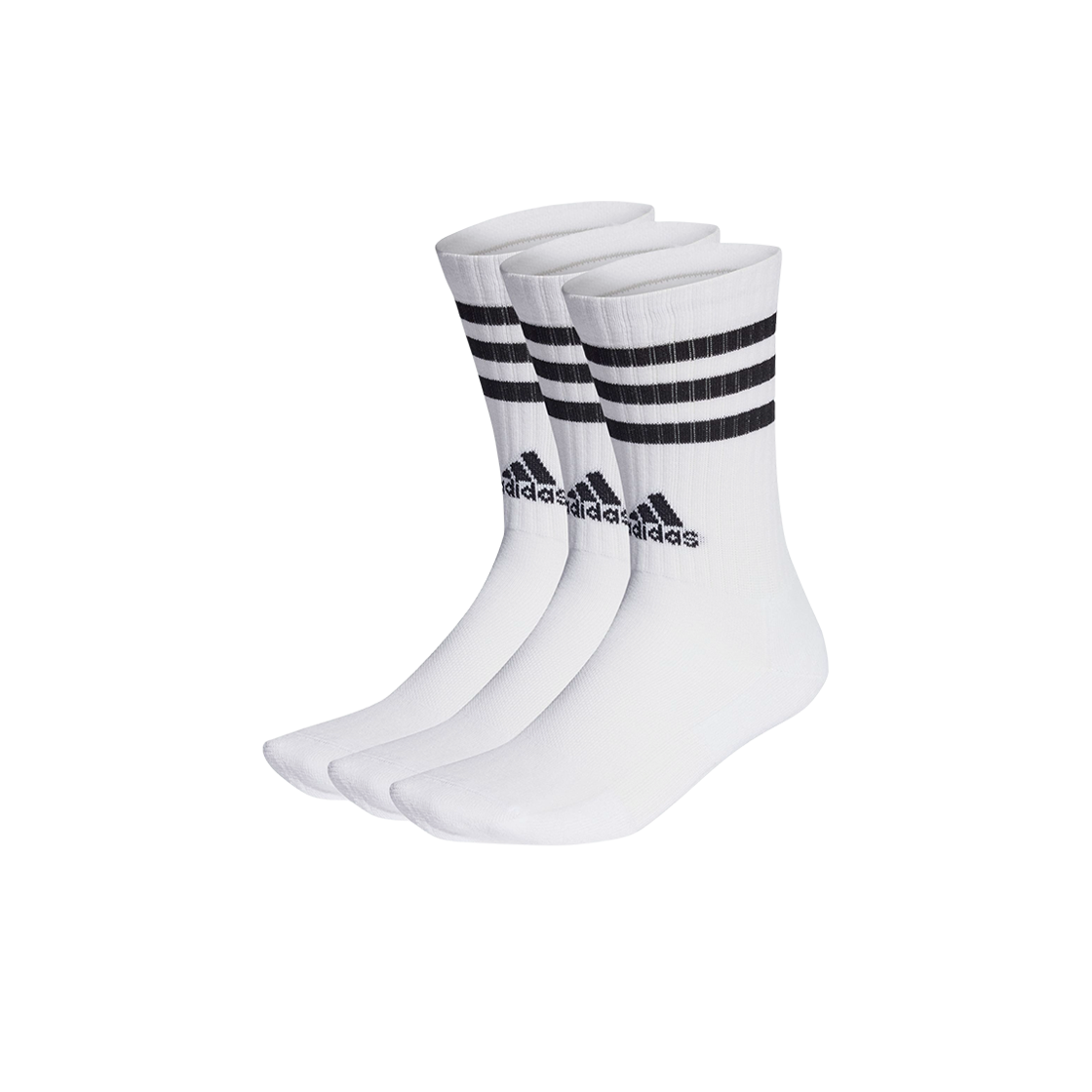 HT3458 Adidas 3-Stripes Cushioned Crew Socks White Black (3 Pack)
