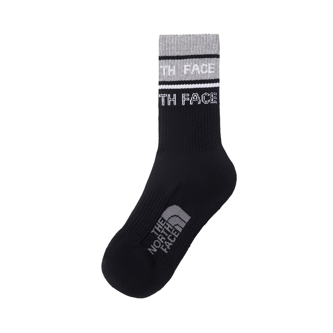 (W) 노스페이스 로고 스트라이프 삭스 블랙((W) The North Face Logo Stripe Socks Black) - 2