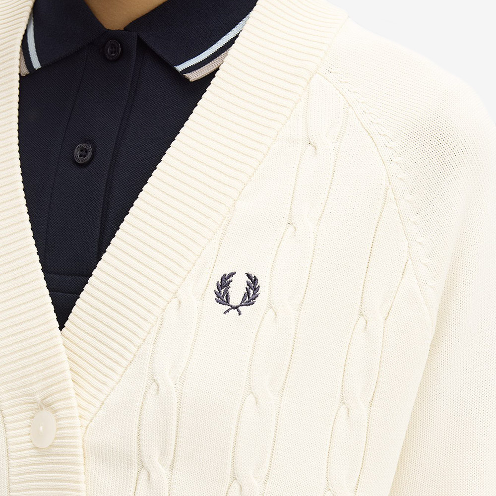 프레드 페리 우먼스 케이블 니트 가디건 에크루(Fred Perry Womens Cable Knit Cardigan Ecru) - 5