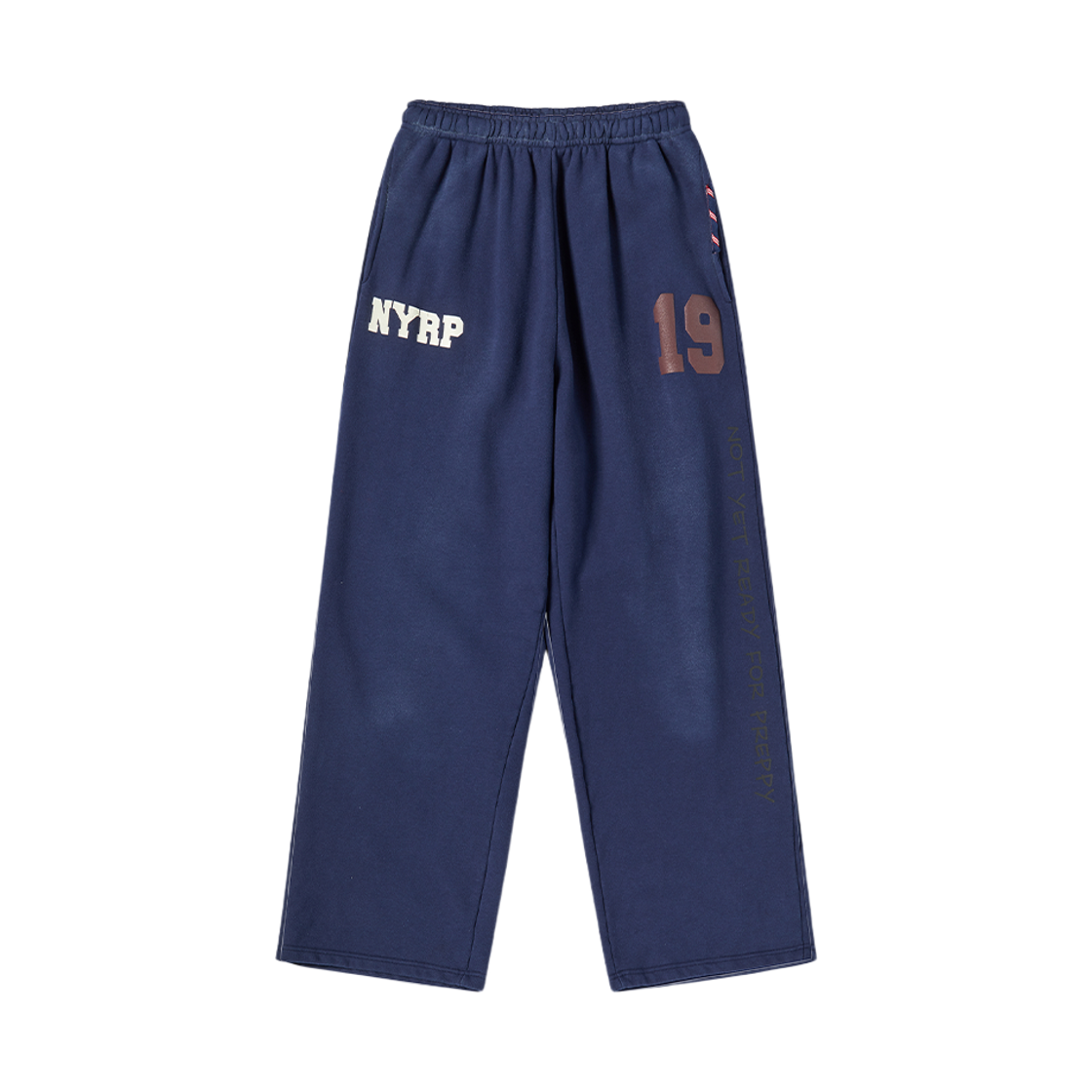 NV25FAPT02NV N ARCHIVE Worn Art Detail Jersy Pants Charcoal Navy