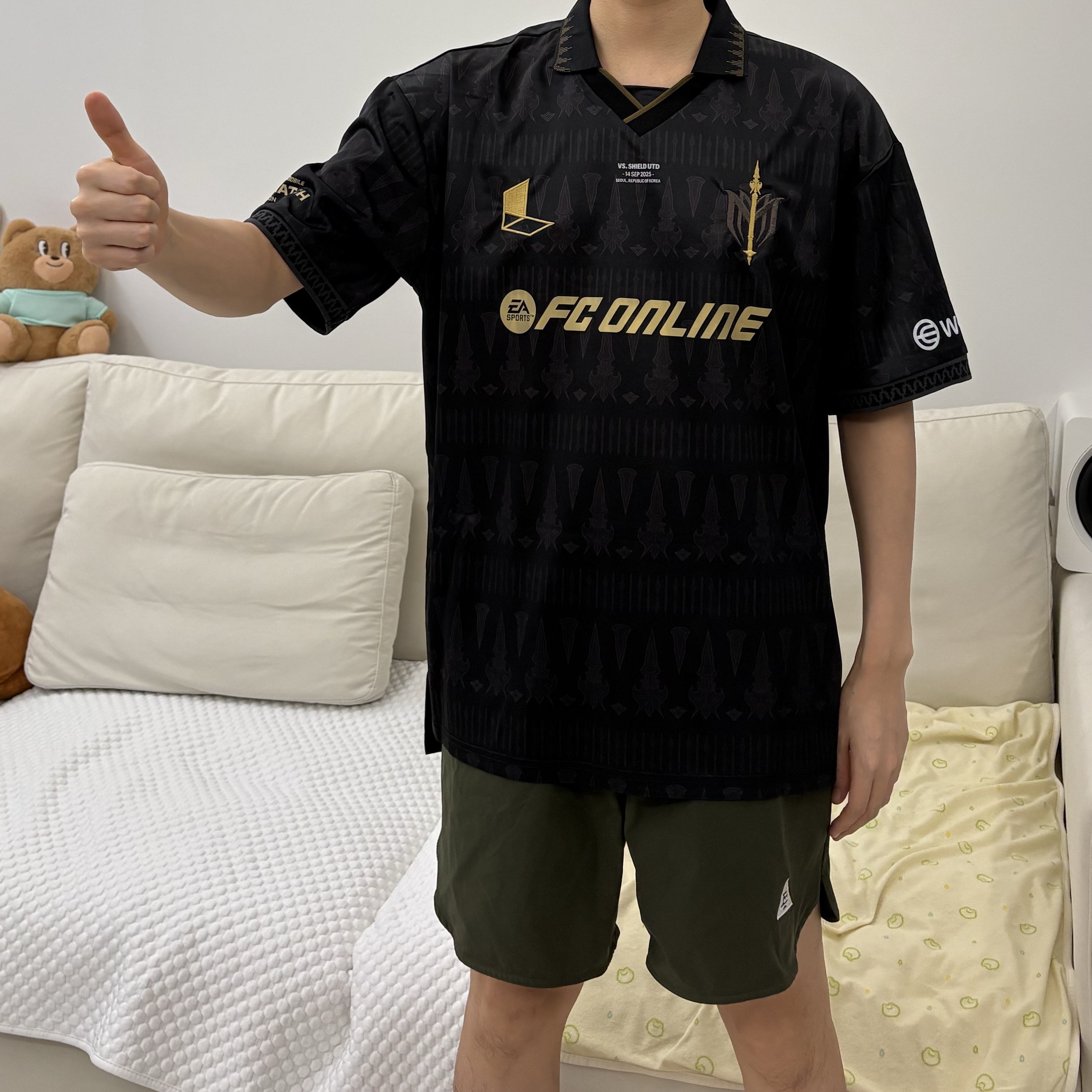 [PRE-ORDER] FC SPEAR Jersey Black L (Marking) 착용 스타일
