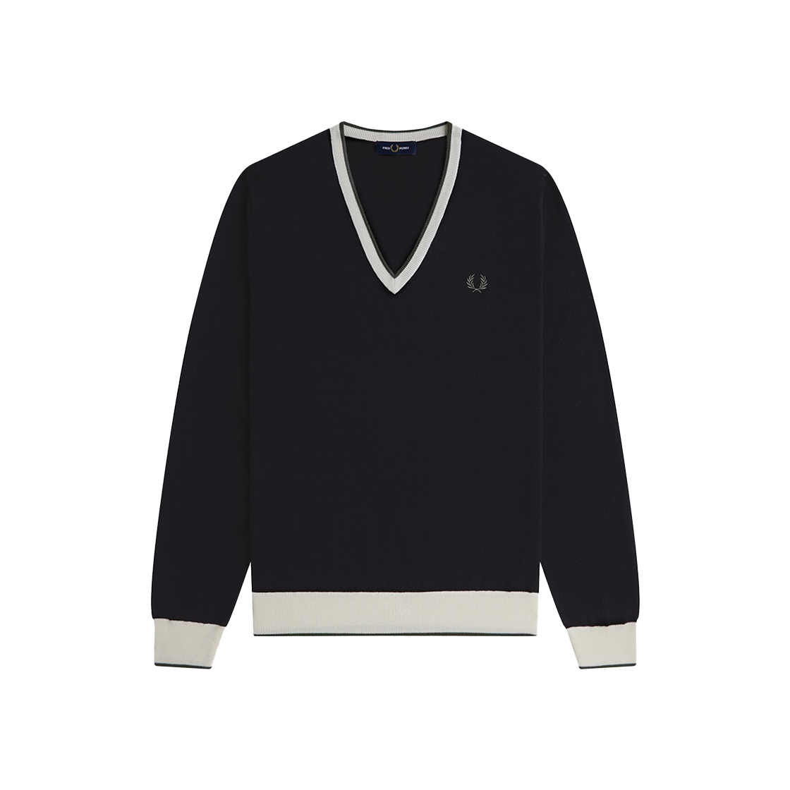 프레드 페리 컨트라스트 팁 니트 블랙(Fred Perry Contrast Tipped Knit Black) - 1
