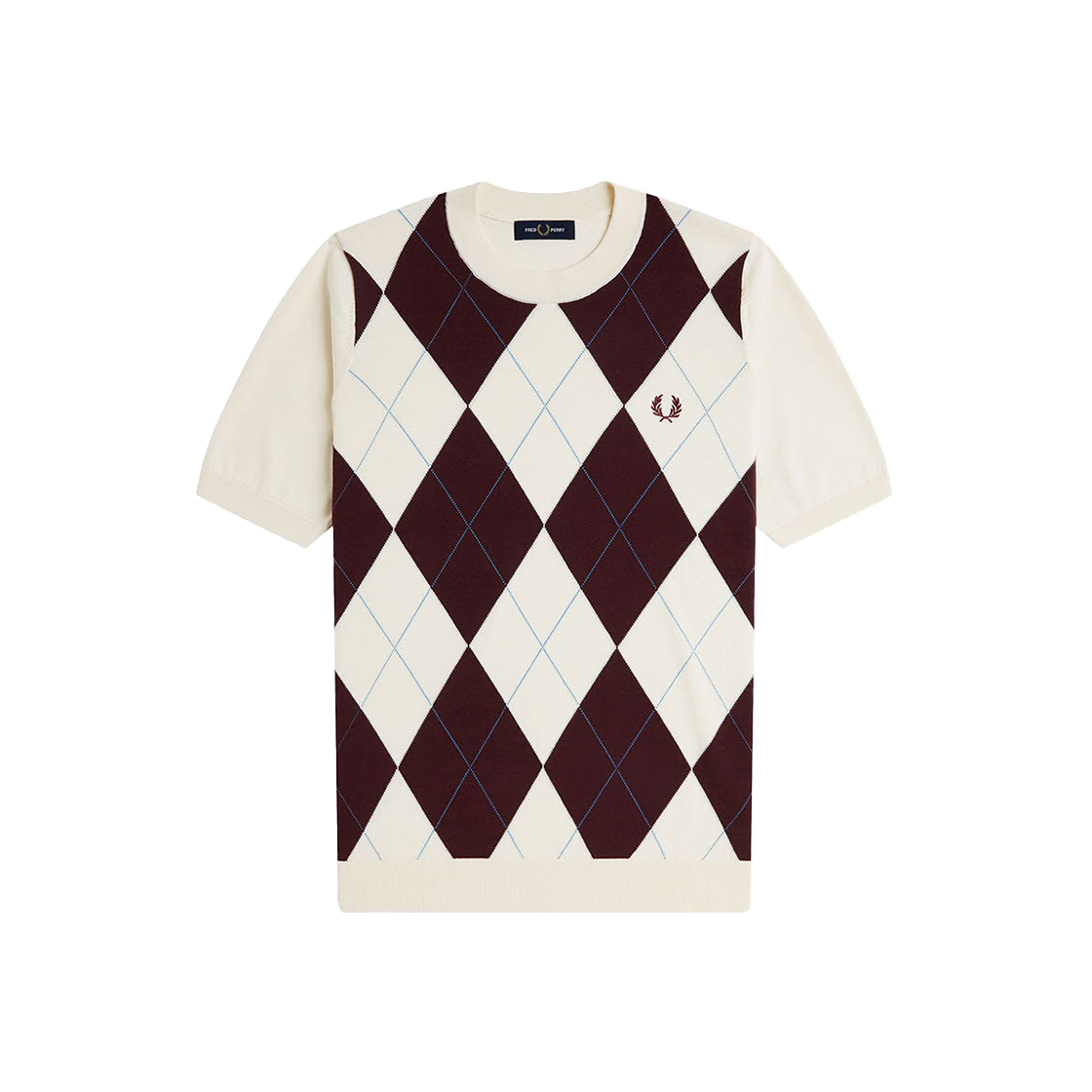 프레드 페리 아가일 니트 티셔츠 에크루(Fred Perry Argyle Knitted T-Shirt Ecru)