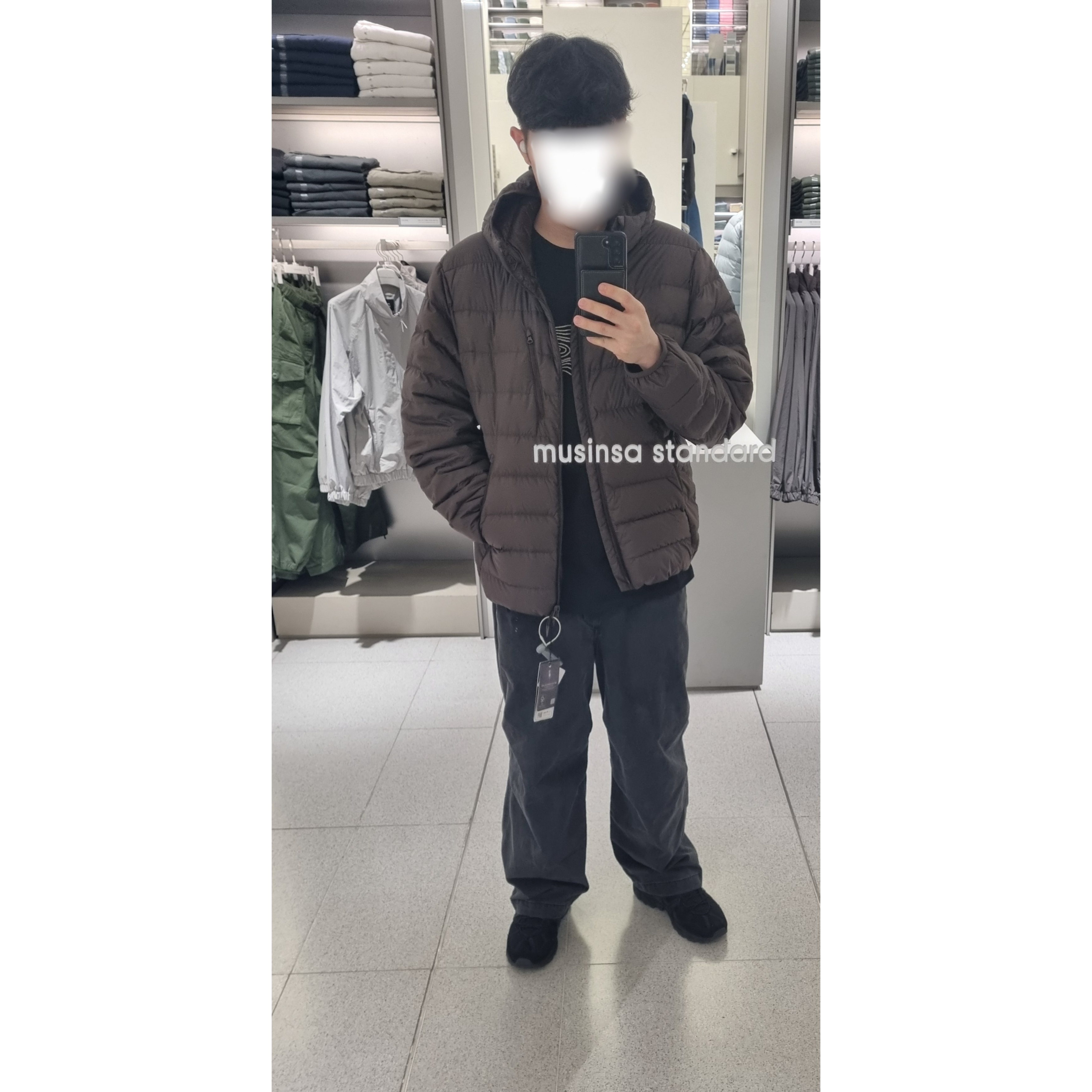 Musinsa Standard City Leisure Hooded Light Down Jacket Brown, Asics Gel-Sonoma 15-50 Black 착용 스타일