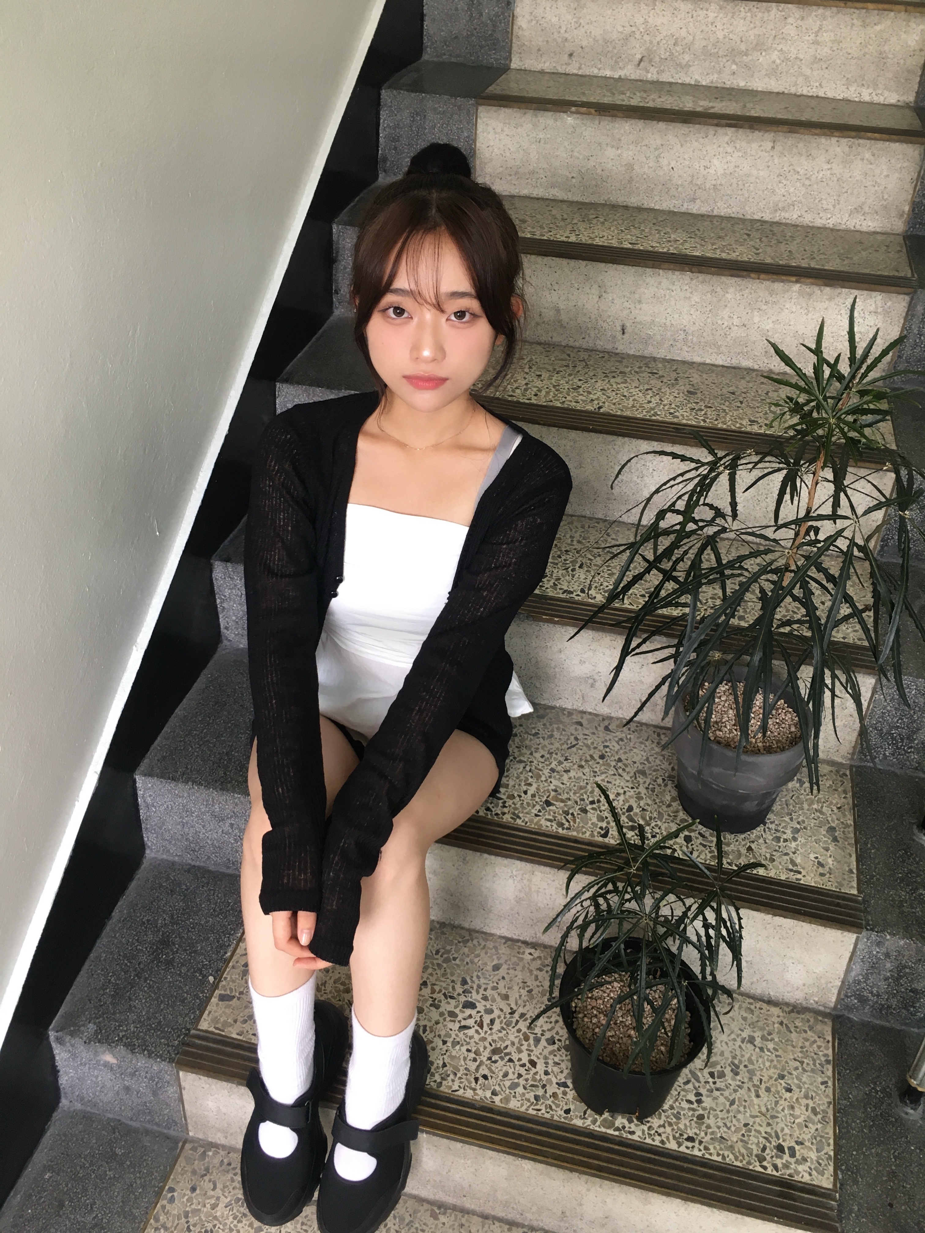(W) Honsby Darling Harbour Black 착용 스타일