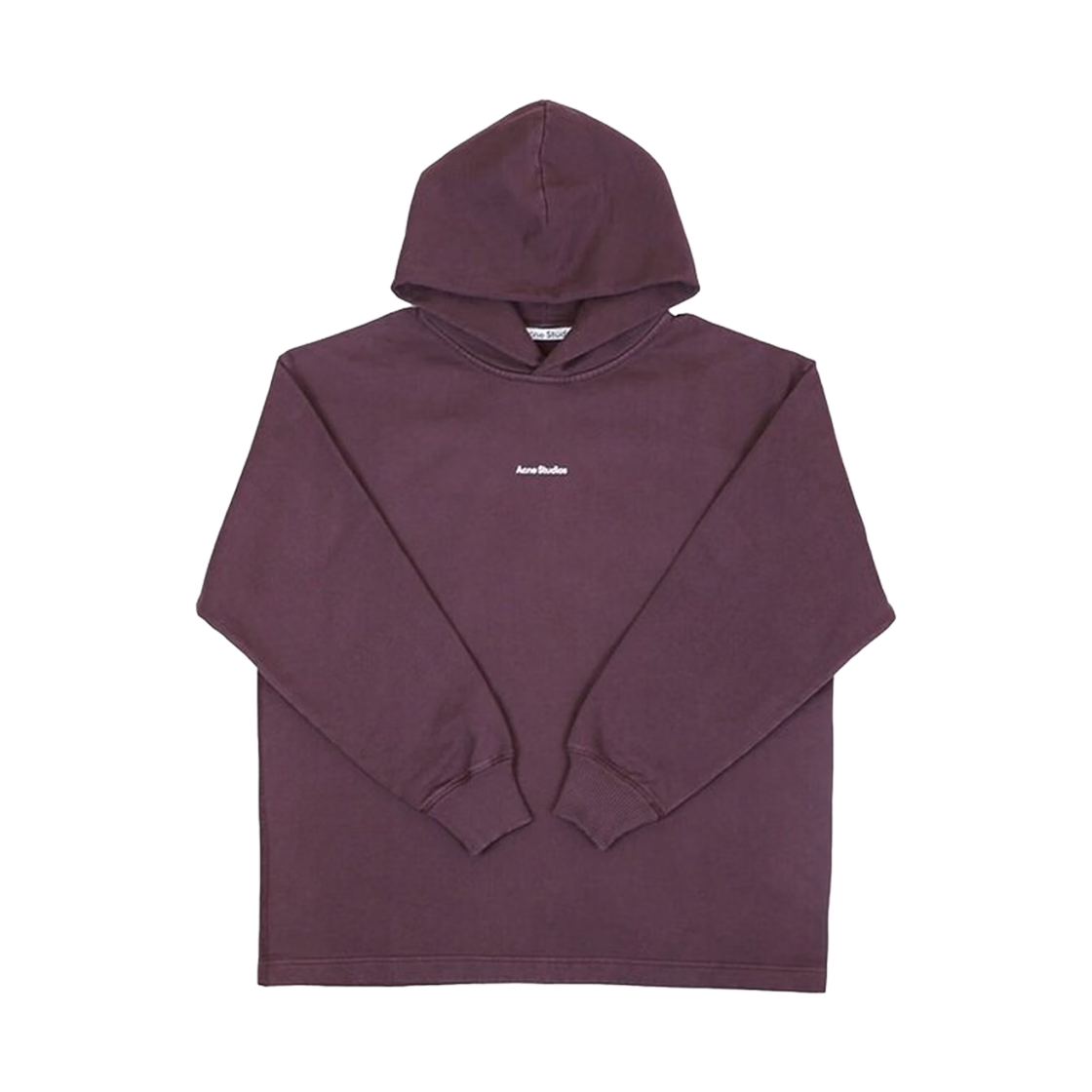 (W) 아크네 스튜디오 로고 프린트 후드 스웨트셔츠 오버진 퍼플((W) Acne Studios Logo Print Hooded Sweatshirt Aubergine Purple) - 1