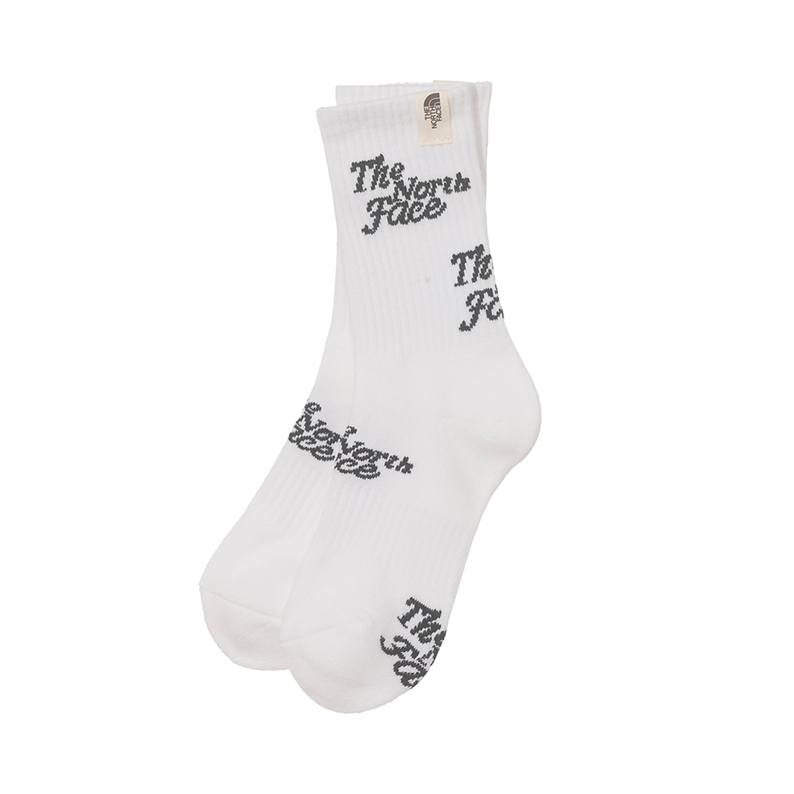 NY4MR02K (W) The North Face White Label Lettering Socks White