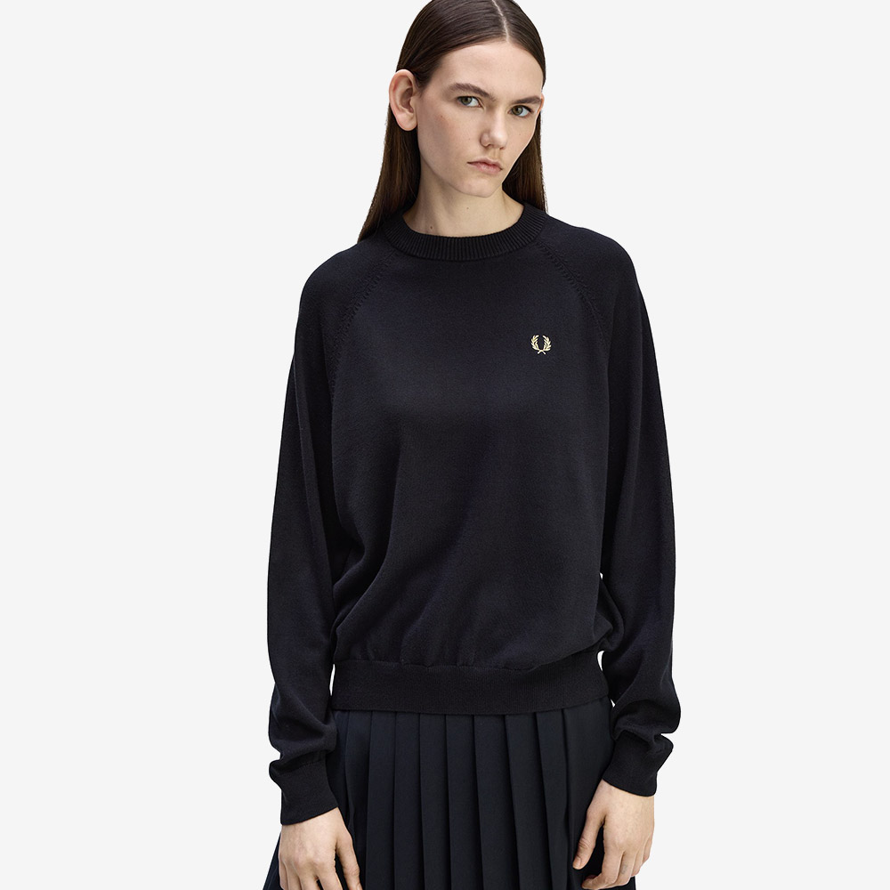 프레드 페리 우먼스 크루넥 니트 블랙(Fred Perry Womens Crew Neck Knit Black) - 4