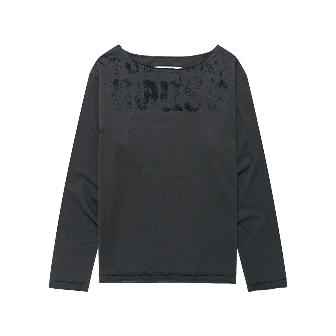 더바이닐하우스 루즈 핏 언밸런스 롱슬리브 티셔츠 차콜(Thevinylhouse Loose Fit Unbalance LS Tee Charcoal) - 1