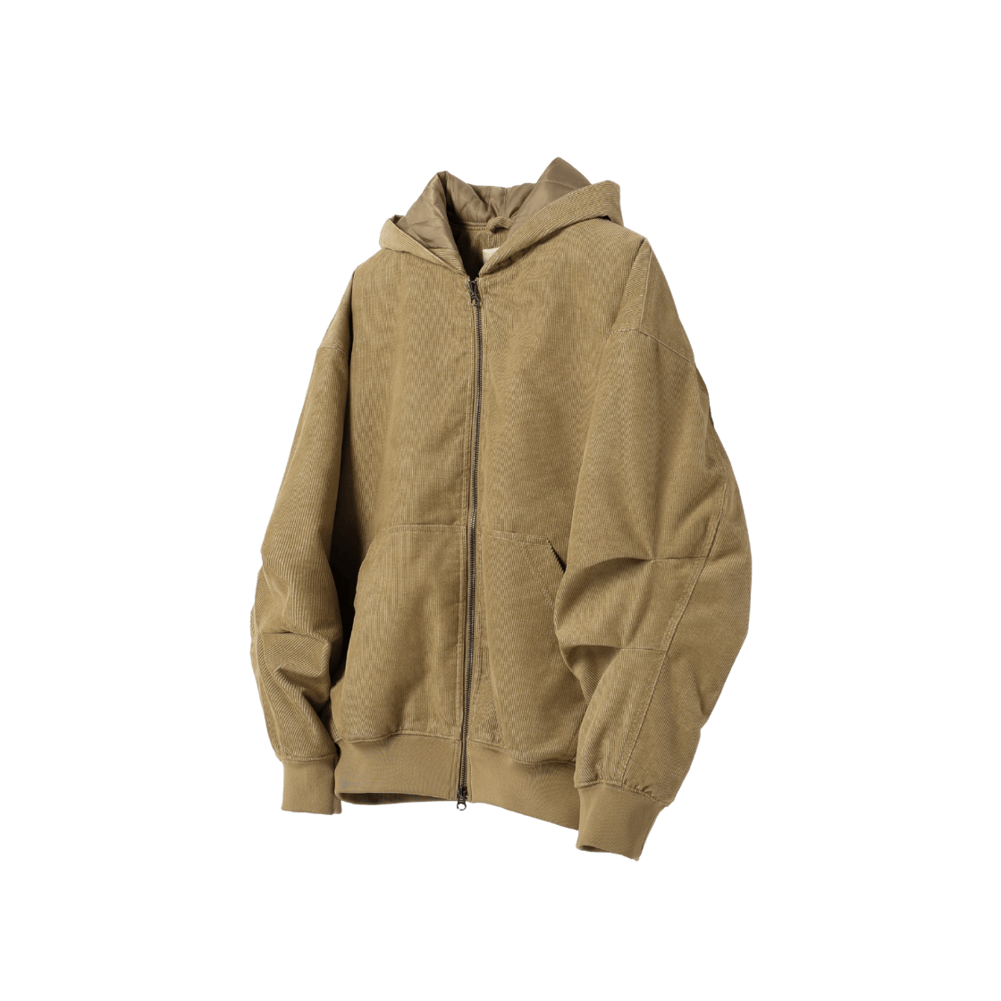 HEQFCUA103BEA eastserviceshop Vintage Hooded Bomber Jacket - Beige