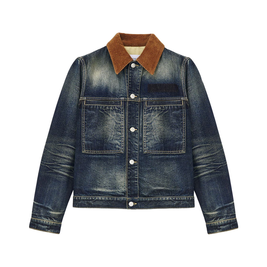 839093QYABR4211 Alexander McQueen Denim Trucker Jacket in Washed Blue