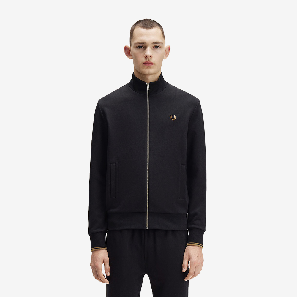 프레드 페리 집 스루 스웻셔츠 블랙(Fred Perry Zip Through Sweatshirt Black) - 2