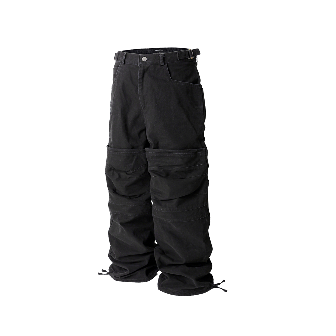 로어링라드 워시드 플립 니 팬츠 블랙(ROARINGRAD Washed Flip Knee Pants Black)