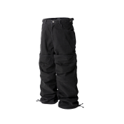 ROARINGRAD Washed Flip Knee Pants Black