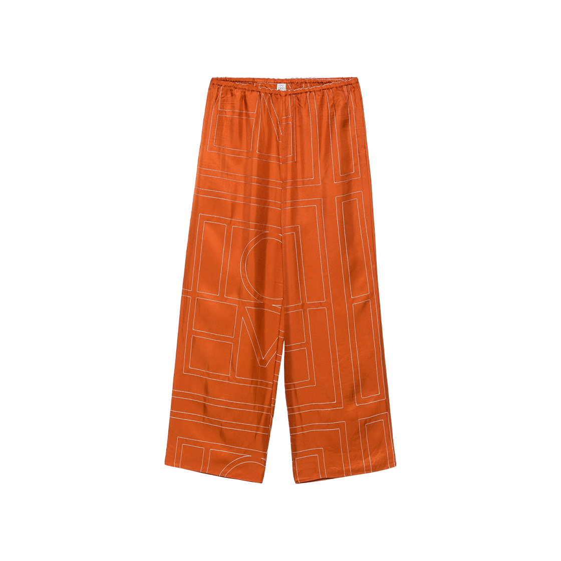 241-WRB1092-FB0089-161 (W) Toteme Monogram Silk Pajama Pants Orange