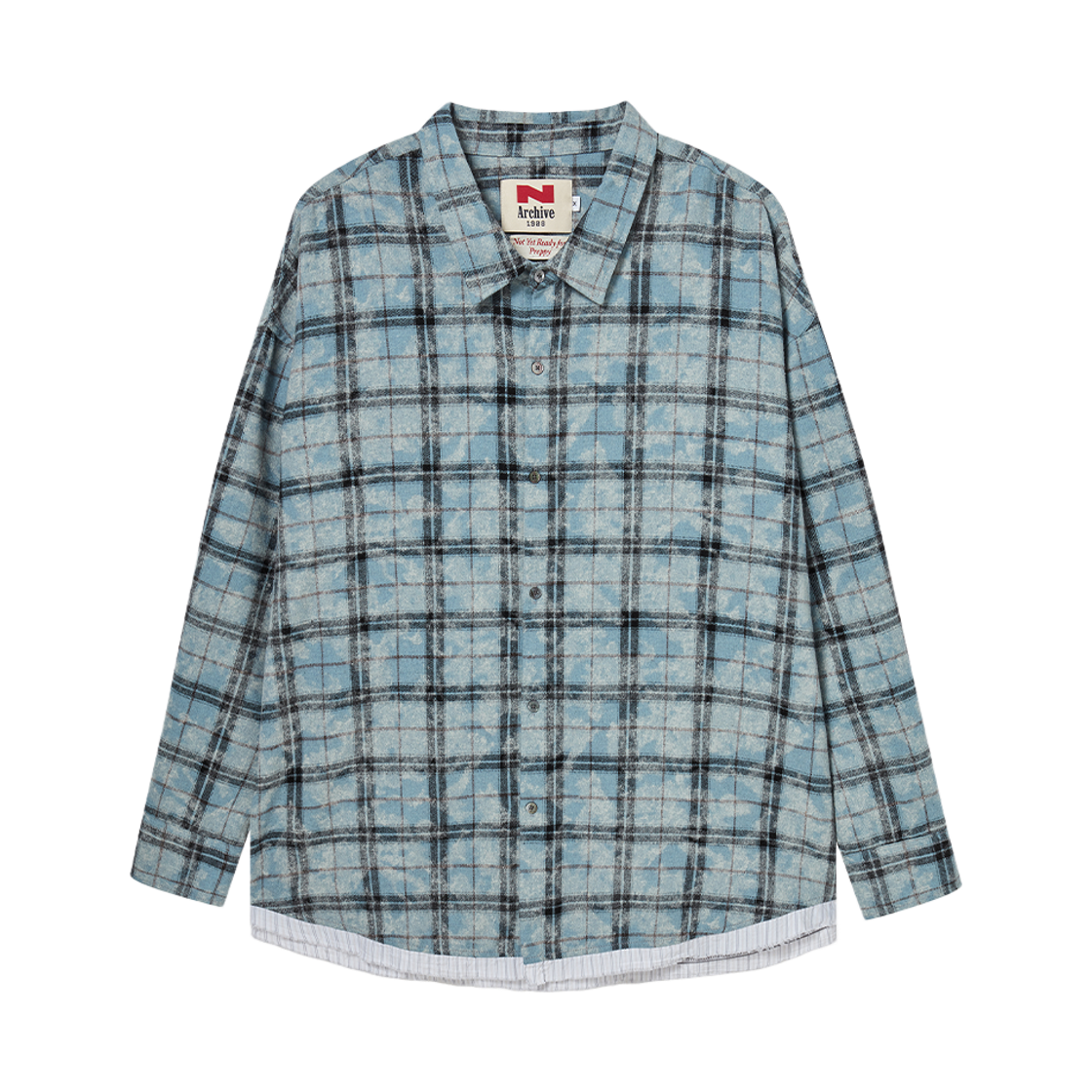 NV25FALS05BL N ARCHIVE Crash Check Double Layering Shirt Blue