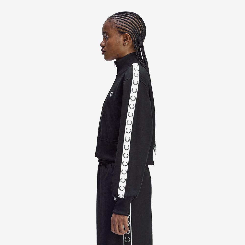 프레드 페리 우먼스 크롭 테잎 트랙 재킷 블랙(Fred Perry Womens Cropped Taped Track Jacket Black) - 3
