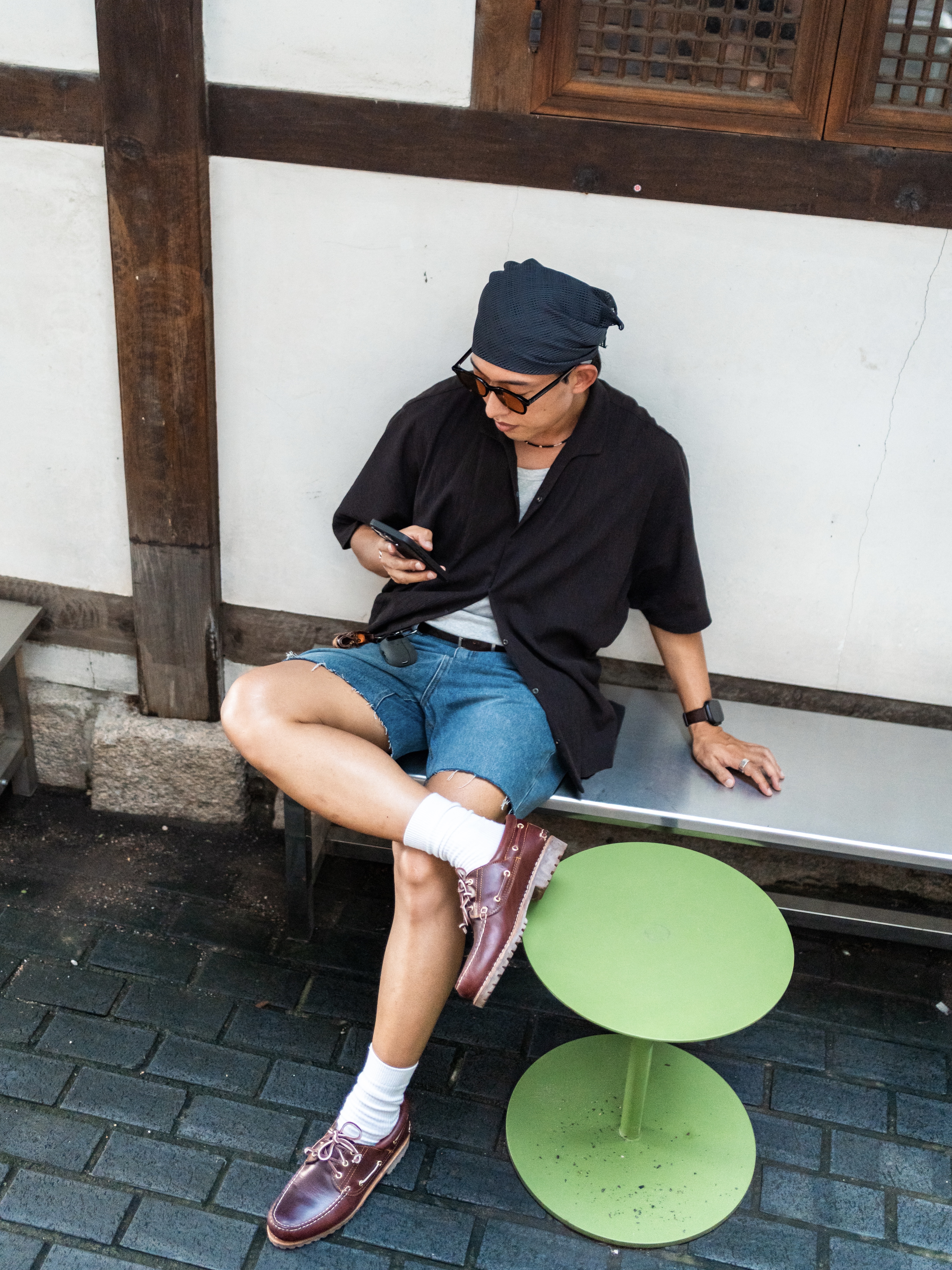 Timberland Authentic 3-Eye Classic Lug Burgundy - Medium 착용 스타일 - 1