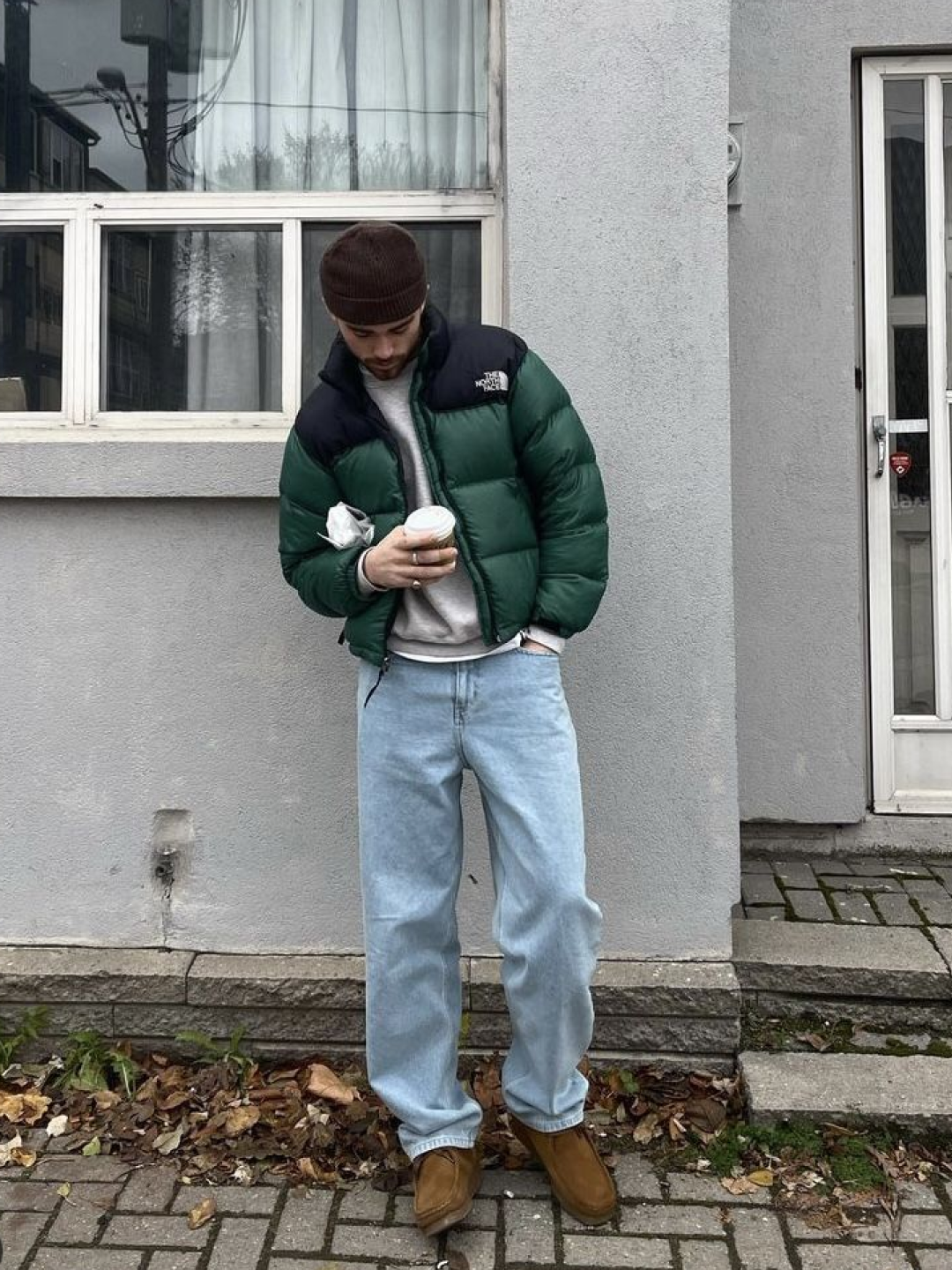 The North Face On Ball Jacket Black, (W) The North Face White Label Novelty Nuptse RDS Down Jacket Cocoa Brown 착용 스타일 - 3