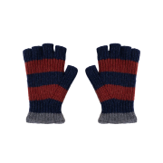Howlin Striped No Fingers Ribbed Gloves Navy - 25FW