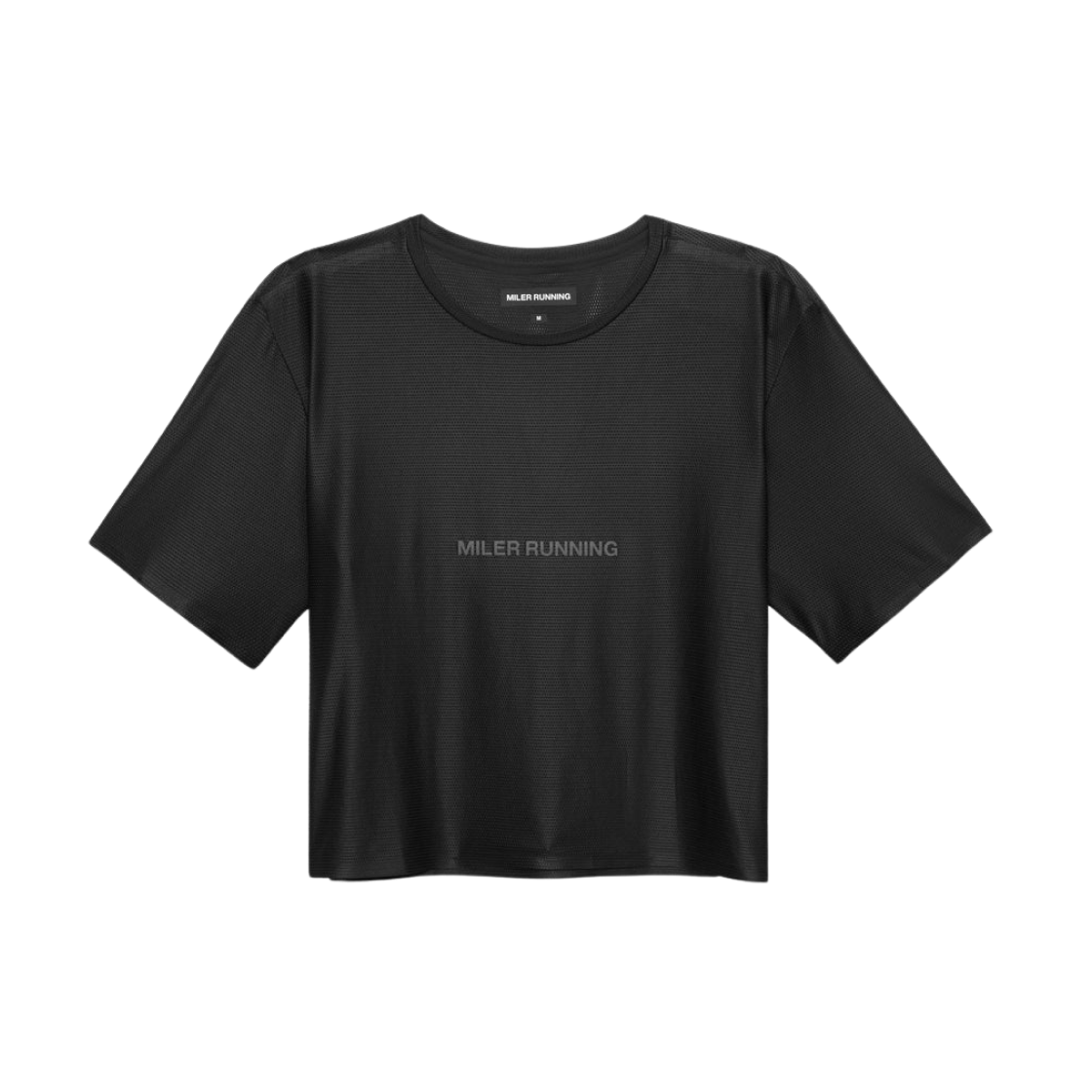 마일러 러닝 베이스 러닝 크롭 숏슬리브 티셔츠 블랙(Miler Running Base Running Cropped SS T-Shirt Black) - 1