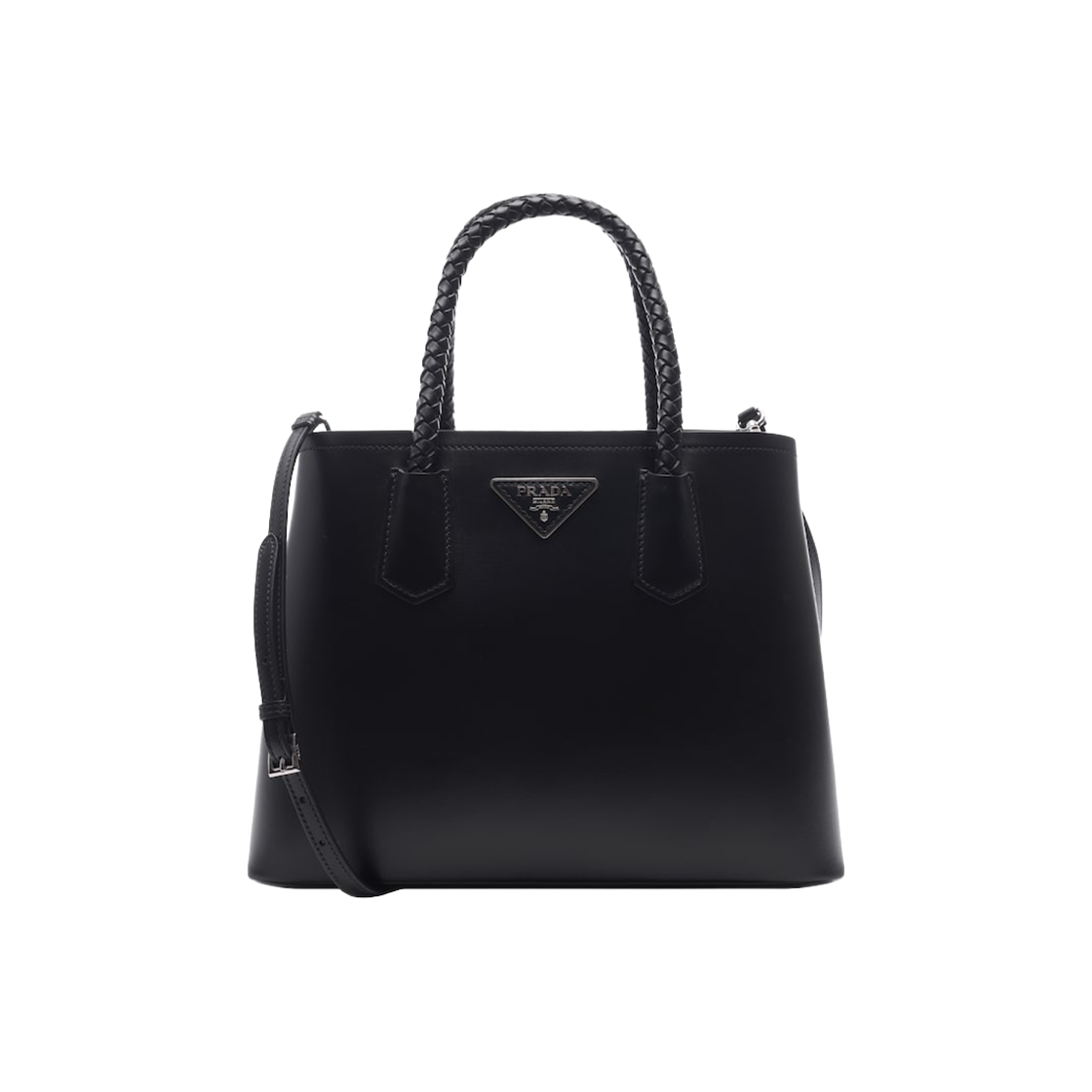 프라다 트라이앵글 로고 미디움 토트백 블랙(Prada Triangle Logo Medium Tote Bag Black) - 1