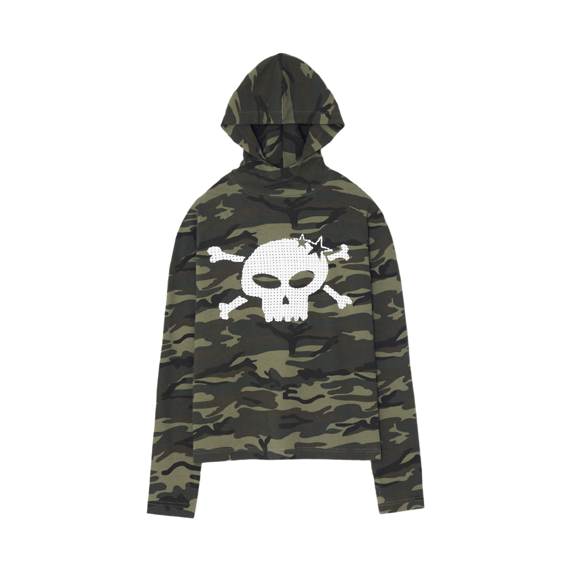 애프터누드 카모 스컬 후디 카키(Afternude Camo Skull Hoodie Khaki)