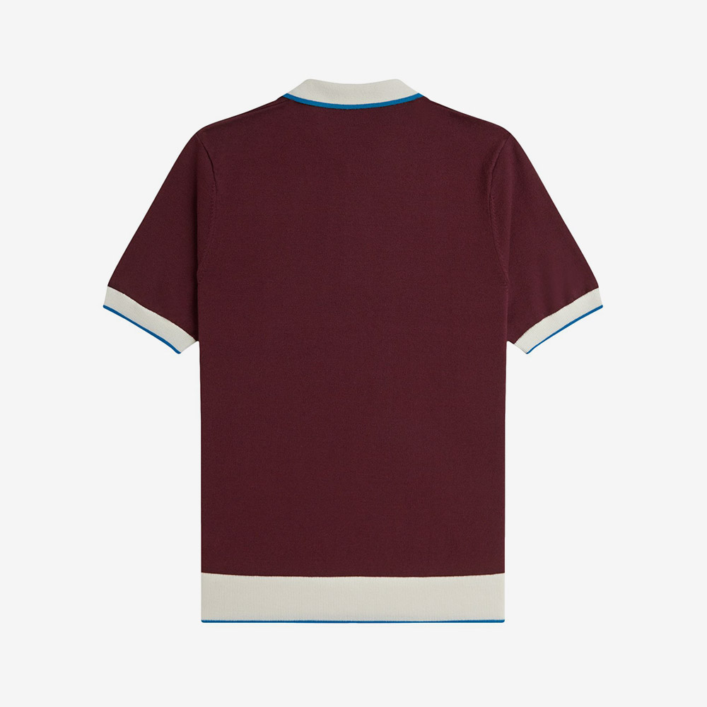 프레드 페리 컨트라스트 팁 니트 셔츠 옥스블러드(Fred Perry Contrast Tipped Knitted Shirt Oxblood) - 6