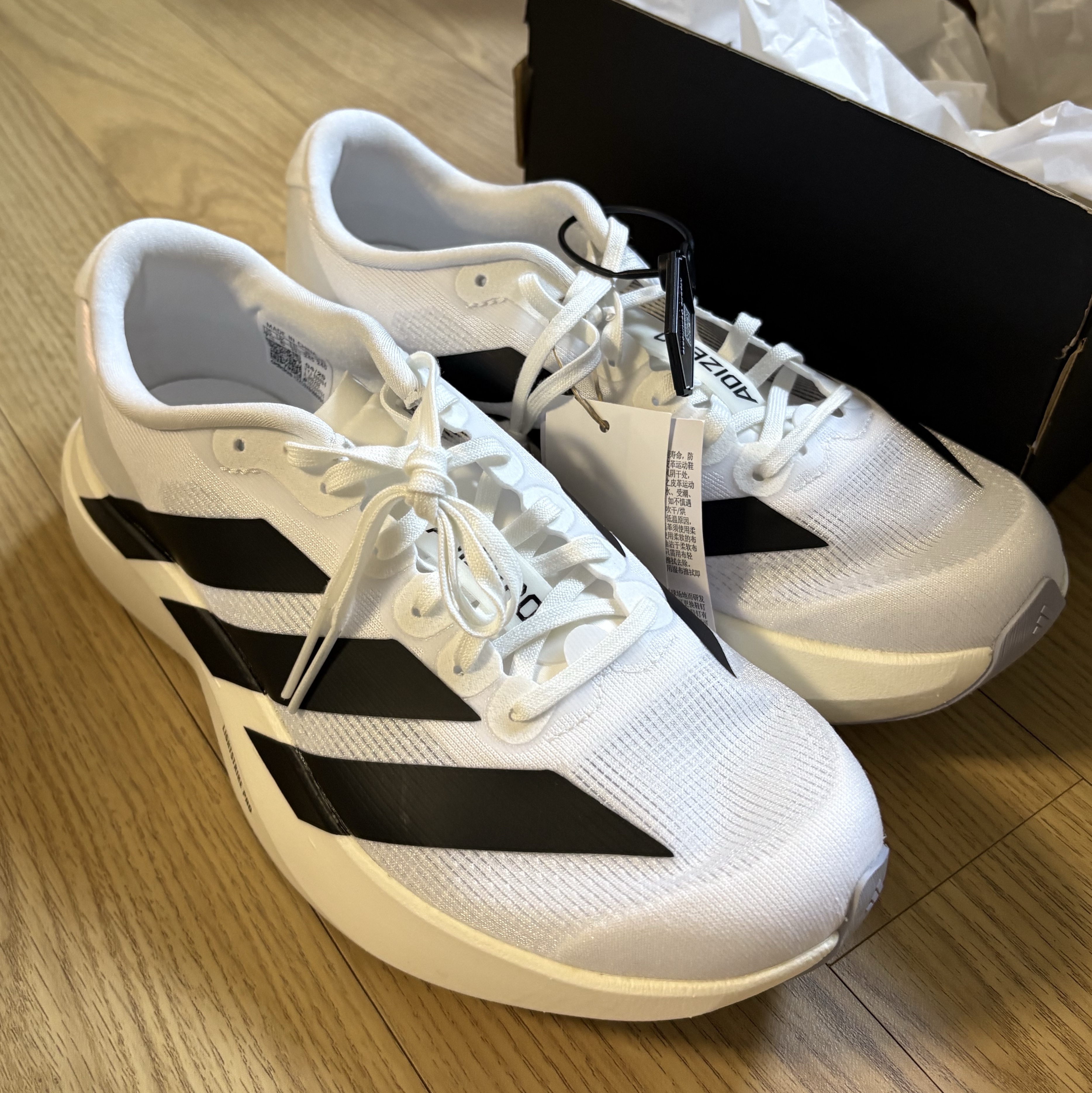 (W) Adidas Adizero EVO SL Cloud White Core Black 착용 스타일