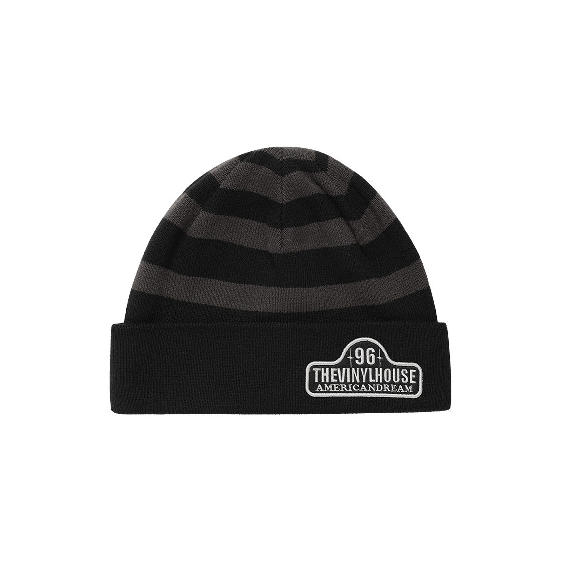 VH2FWUAB31ABK Thevinylhouse Wappen Stripe Beanie Black
