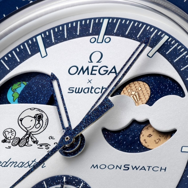 Swatch x Omega x Snoopy Bioceramic Moonswatch September’s Mission To Earthphase 42mm Moonshine Gold 착용 스타일 - 2