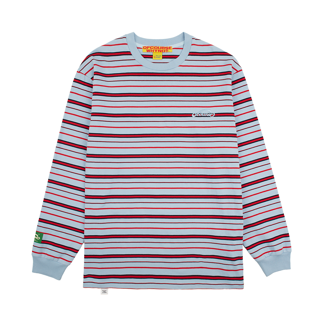 오브콜스와이낫 해피 라인 롱 슬리브 티셔츠_블루(ofcoursewhynot Happy Lines Long Sleeve Tee_Blue)