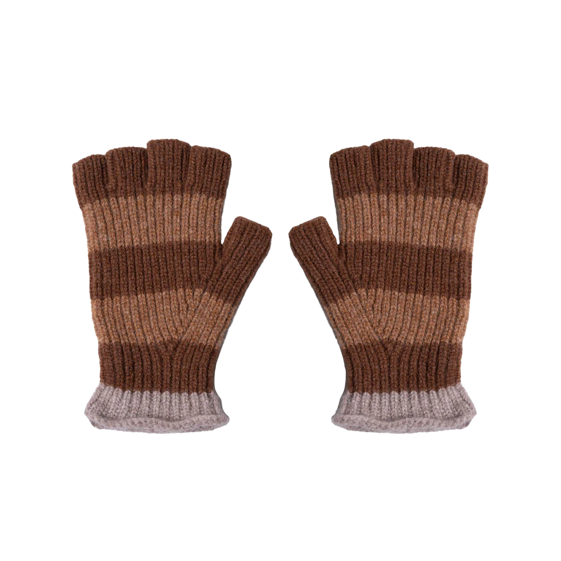 하울린 스트라이프 노 핑거 립 글러브 우드 - 25FW(Howlin Striped No Fingers Ribbed Gloves Wood - 25FW)