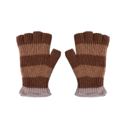 Howlin Striped No Fingers Ribbed Gloves Wood - 25FW