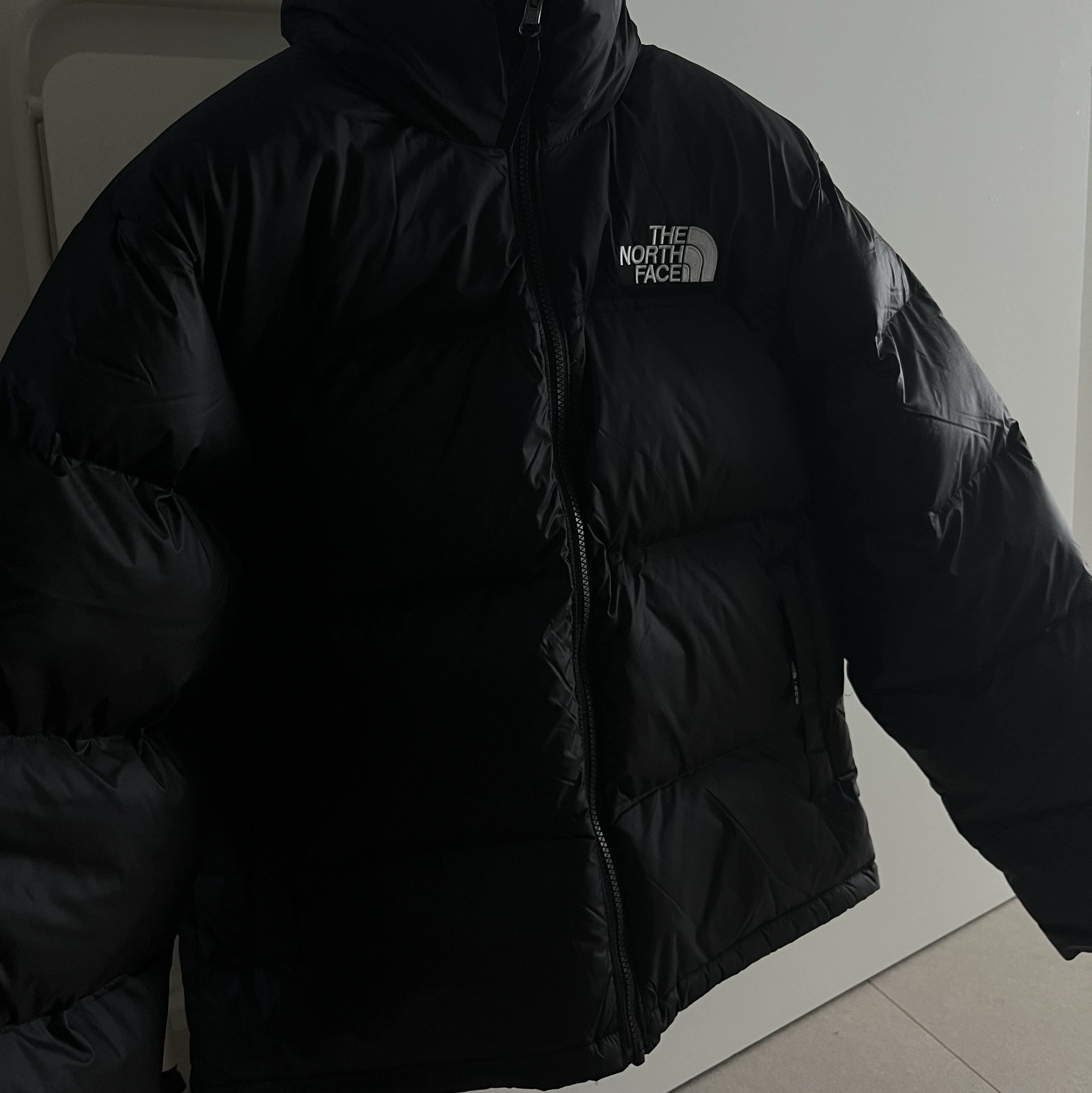 The North Face 1996 Eco Nuptse Jacket Black 착용 스타일