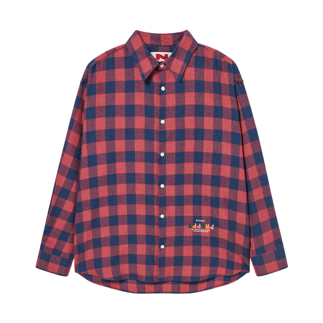 NV25FALS04RE N ARCHIVE Distressed Classic Check Shirt Red