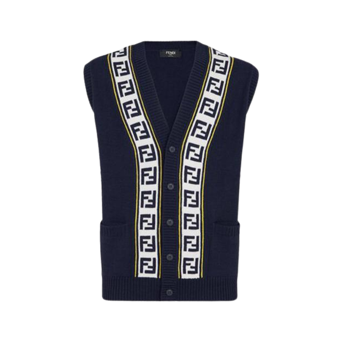 FAE546APXJF0PTH Fendi Wool Vest Dark Blue