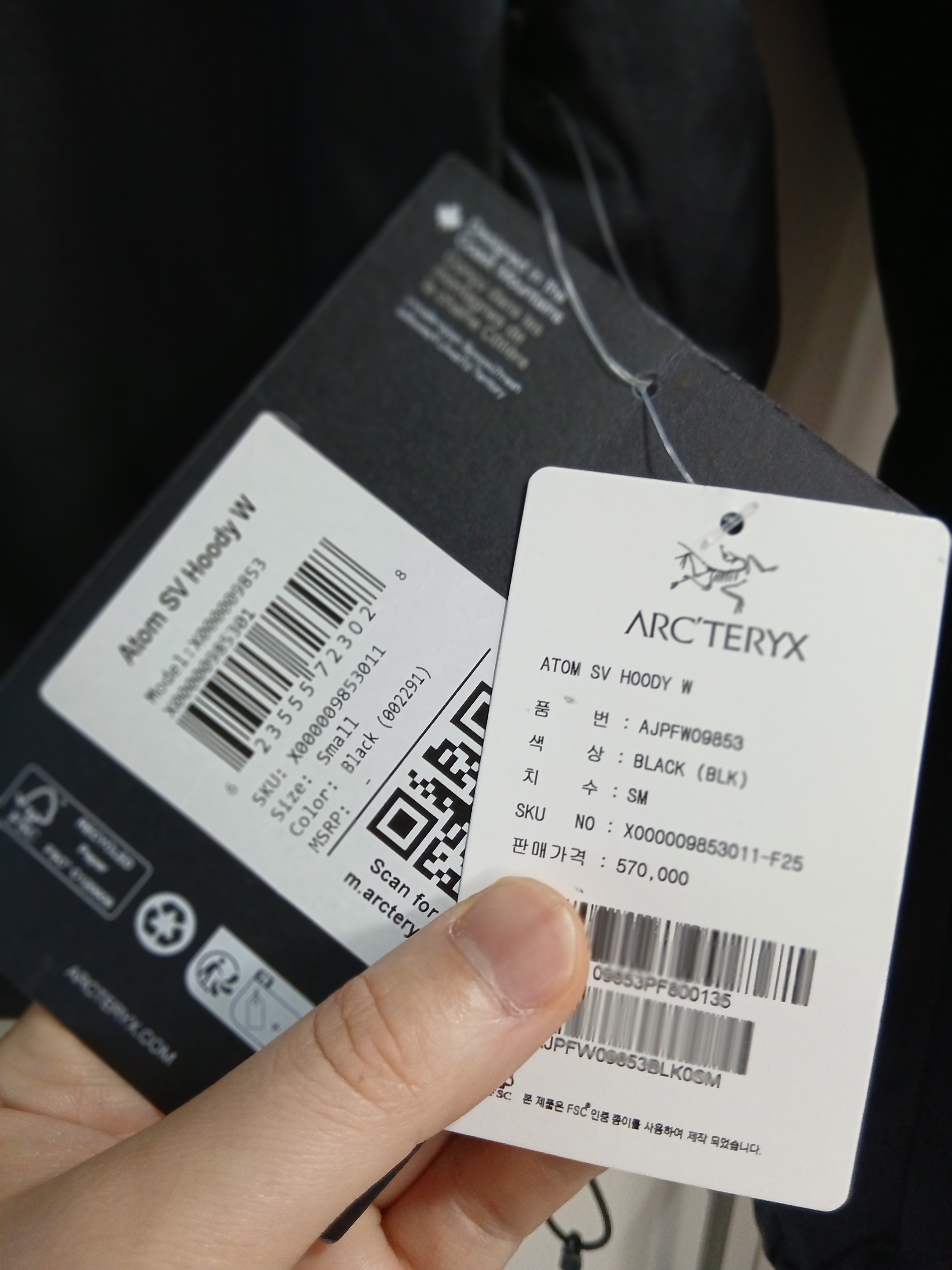 Arc'teryx Atom SV Hoody Black, SANSI Lucky Clover T-Shirts M Black 착용 스타일 - 3
