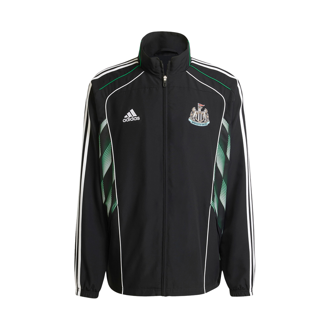 아디다스 뉴캐슬 유나이티드 FC UBP 트랙탑 블랙 화이트 - US 사이즈 (논 마킹 버전)(Adidas Newcastle United FC UBP Track Top Black White - US Sizing (Non Marking Ver.))