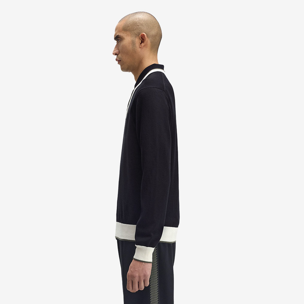 프레드 페리 컨트라스트 팁 니트 블랙(Fred Perry Contrast Tipped Knit Black) - 3