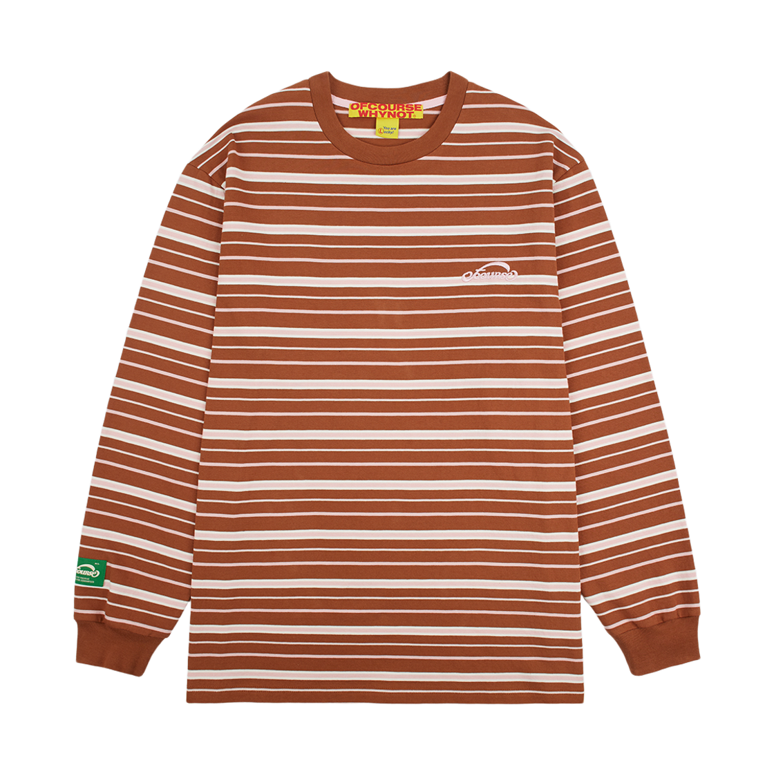 오브콜스와이낫 해피 라인 롱 슬리브 티셔츠_베이지(ofcoursewhynot Happy Lines Long Sleeve Tee_Beige)