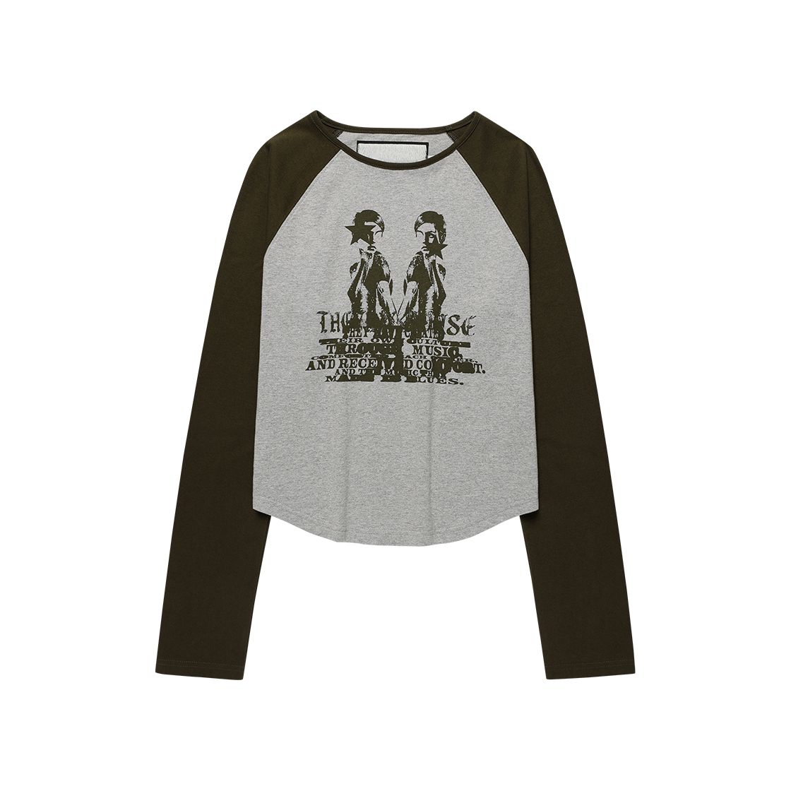 더바이닐하우스 트윈 래글런 롱슬리브 티셔츠 그레이