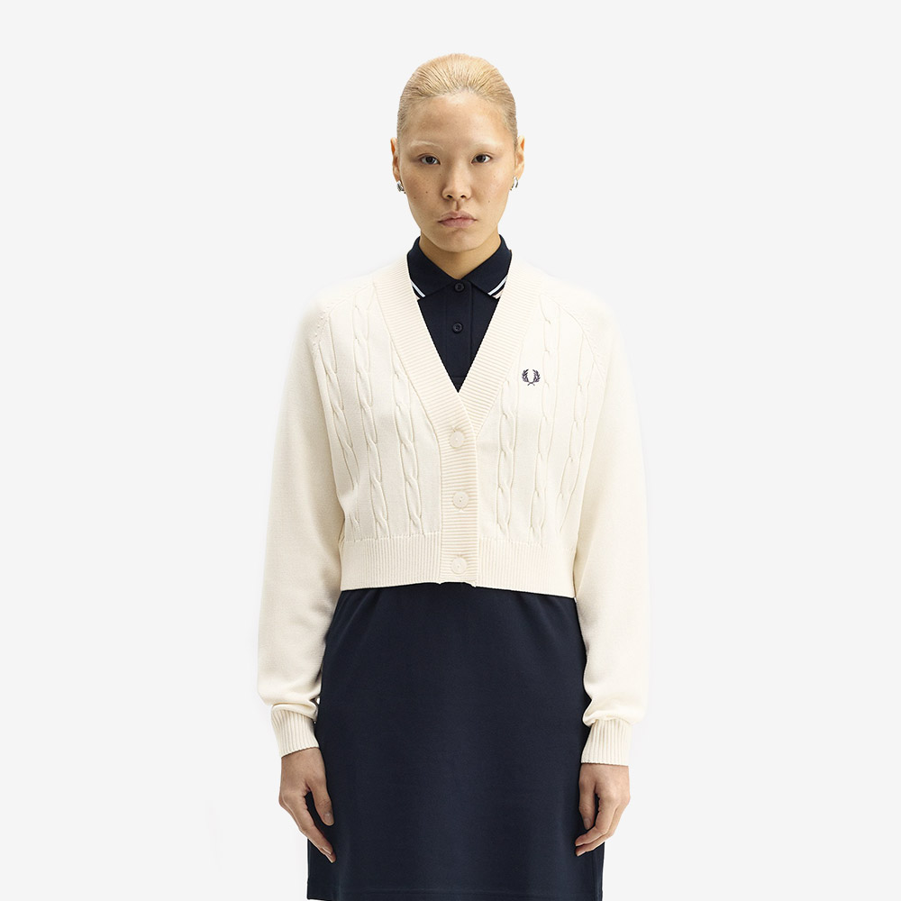 프레드 페리 우먼스 케이블 니트 가디건 에크루(Fred Perry Womens Cable Knit Cardigan Ecru) - 2