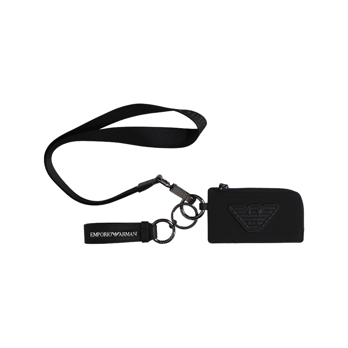 Y4R421Y216J81073 Emporio Armani Logo Keyring Card Holder Black