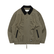 Thevinylhouse Mixed Collar Blouson Jacket Khaki