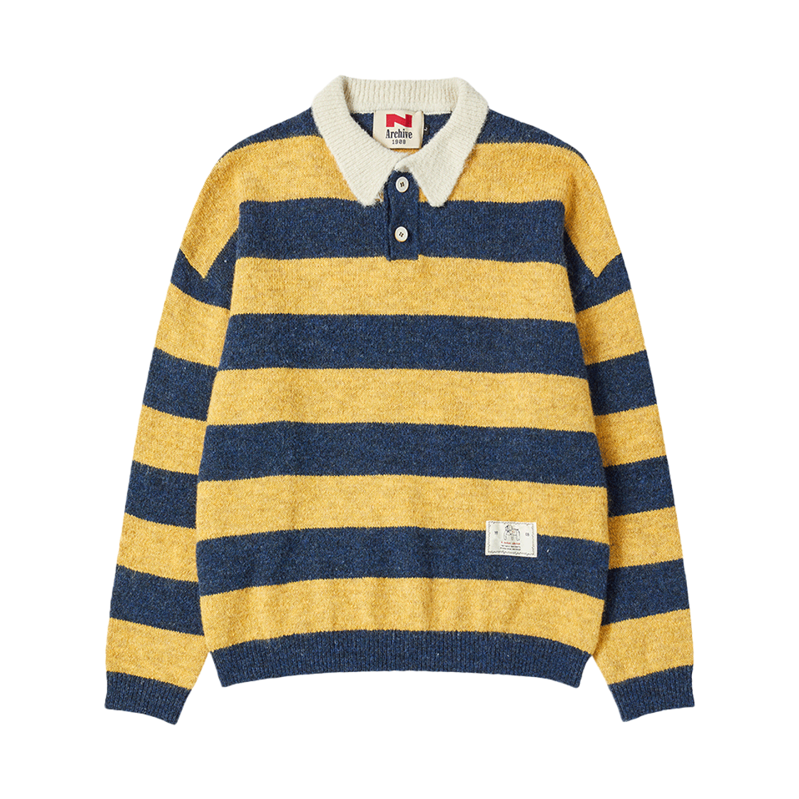 엔 아카이브 뉴 젠틀 럭비 폴로 니트 옐로우(N ARCHIVE New Gentle Rugby Polo Knit Yellow)