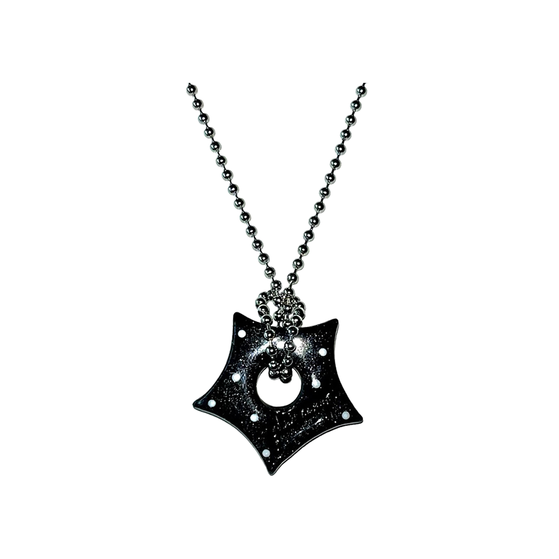 GMN20 Gleameep Gleaming Star Dot Necklace Black