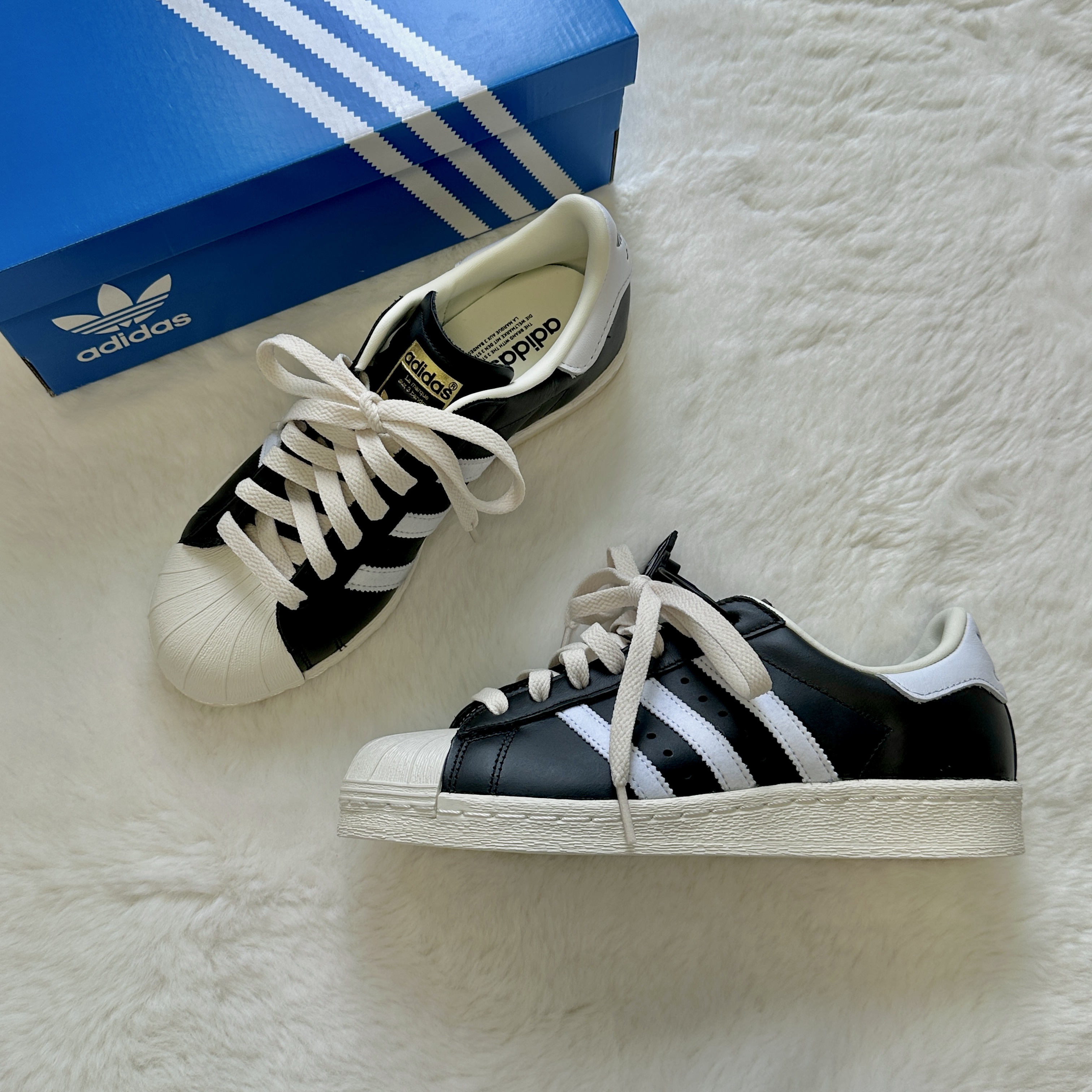 Adidas Superstar 82 FI Core Black 착용 스타일